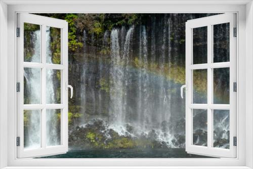 Fototapeta Naklejka Na Ścianę Okno 3D - 虹のかかった白糸の滝