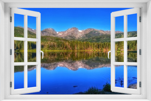 Fototapeta Naklejka Na Ścianę Okno 3D - mountain lake reflection