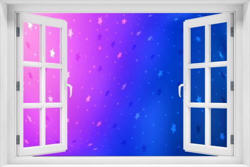 Fototapeta Naklejka Na Ścianę Okno 3D - Light Pink, Blue vector template with sky stars. Glitter abstract illustration with colored stars. The pattern can be used for new year ad, booklets.