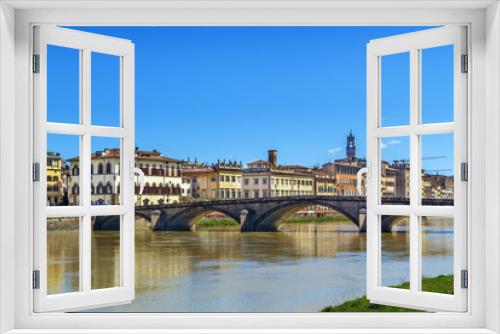 Fototapeta Naklejka Na Ścianę Okno 3D - Embankment of Arno river, Florence, Italy