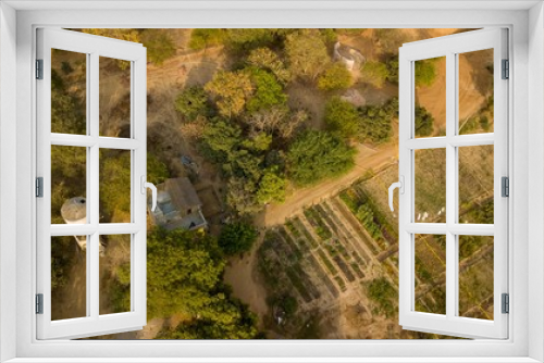 Fototapeta Naklejka Na Ścianę Okno 3D - Aerial view of a farmland 