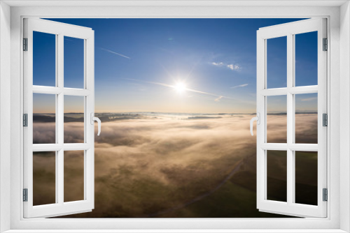 Fototapeta Naklejka Na Ścianę Okno 3D - Nebel in den Voralpen