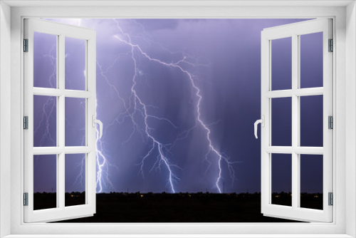 Fototapeta Naklejka Na Ścianę Okno 3D - Powerful lightning storm