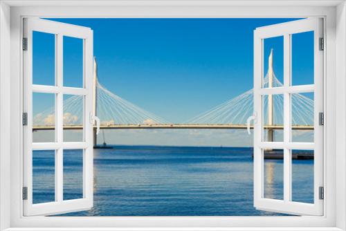 Fototapeta Naklejka Na Ścianę Okno 3D - Bridge over the Gulf of Finland in Saint Petersburg.