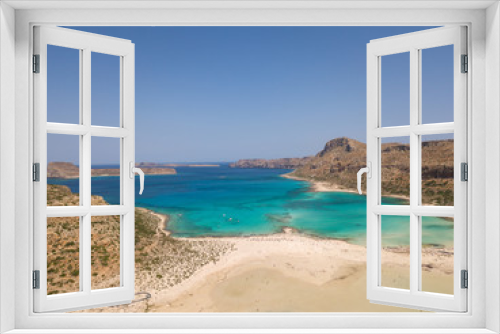 Fototapeta Naklejka Na Ścianę Okno 3D - Gramvousa island and Balos Lagoon on Crete