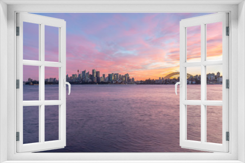 Fototapeta Naklejka Na Ścianę Okno 3D - Sunset over Sydney Harbour	