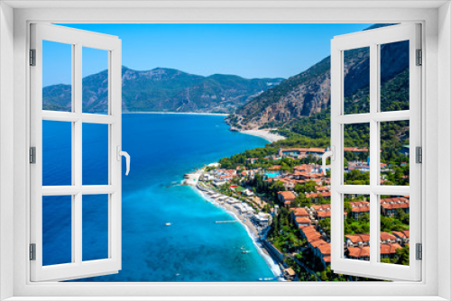 Fototapeta Naklejka Na Ścianę Okno 3D - Oludeniz Bay coastal view in Fethiye Town of Turkey
