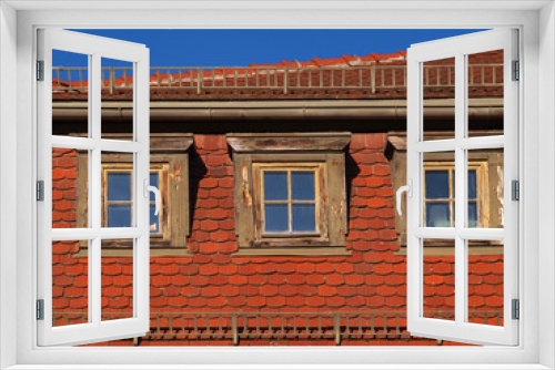 Fototapeta Naklejka Na Ścianę Okno 3D - Drei Dachfenster