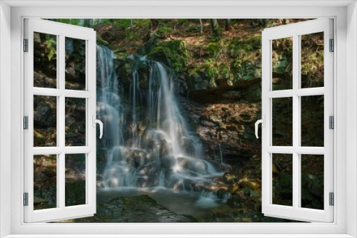 Fototapeta Naklejka Na Ścianę Okno 3D - Waterfall in Tosanovsky stream, Beskydy mountains, Czech Republic