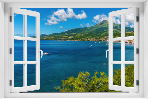 Fototapeta Naklejka Na Ścianę Okno 3D - A panorama view towards Saint Pierre and the volcano, Mount Pelee in Martinique