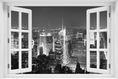 Fototapeta Naklejka Na Ścianę Okno 3D - New York City Manhattan Times Square skyline aerial view panoram