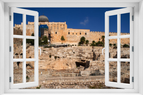 Fototapeta Naklejka Na Ścianę Okno 3D - Jerusalem temple mount panorama