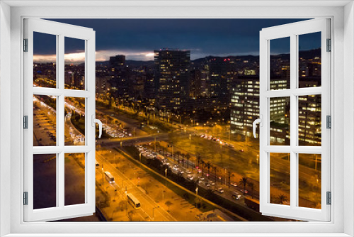 Fototapeta Naklejka Na Ścianę Okno 3D - Panoramic view of district of Barcelona with modern apartment buildings in Spain