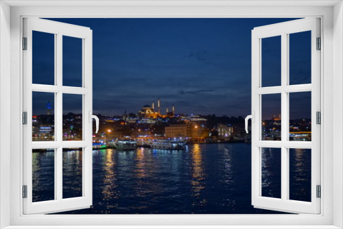 Fototapeta Naklejka Na Ścianę Okno 3D - night landscape of Istanbul, Turkey