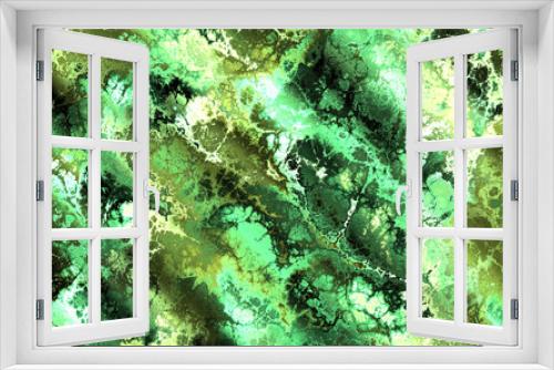 Fototapeta Naklejka Na Ścianę Okno 3D -  green colored fractal grunge decor background