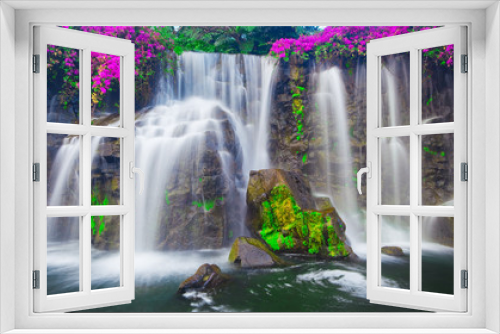 Fototapeta Naklejka Na Ścianę Okno 3D - Waterfall in Hawaii
