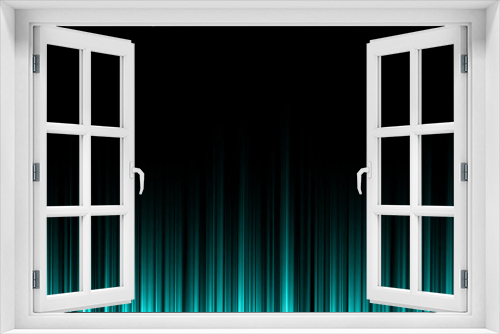 Fototapeta Naklejka Na Ścianę Okno 3D - Abstract green mint stripe vertical lines light on black background.