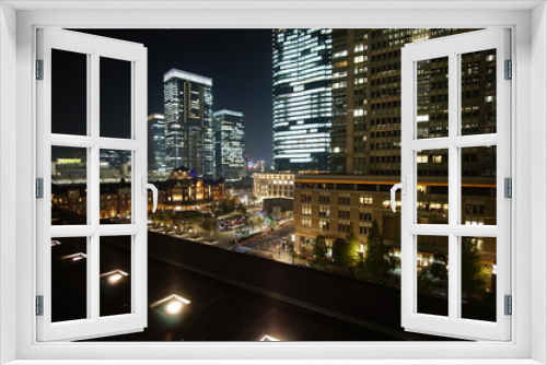 Fototapeta Naklejka Na Ścianę Okno 3D - Beautiful night view in the big city, Tokyo, Japan.