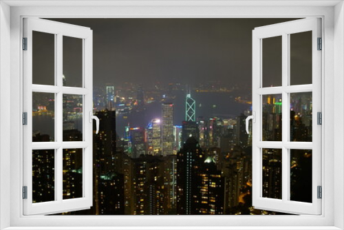 Fototapeta Naklejka Na Ścianę Okno 3D - skyline of Hong Kong from Victoria Peak. Hong Kong