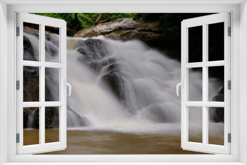 Fototapeta Naklejka Na Ścianę Okno 3D - small waterfall in the forest