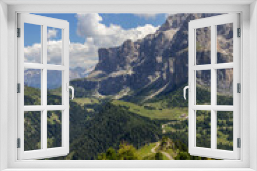 Fototapeta Naklejka Na Ścianę Okno 3D - View of the Dolomites near Selva, South Tyrol, Italy