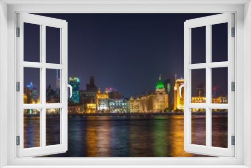 Fototapeta Naklejka Na Ścianę Okno 3D - Night scenery of the Bund skyline in Shanghai, China