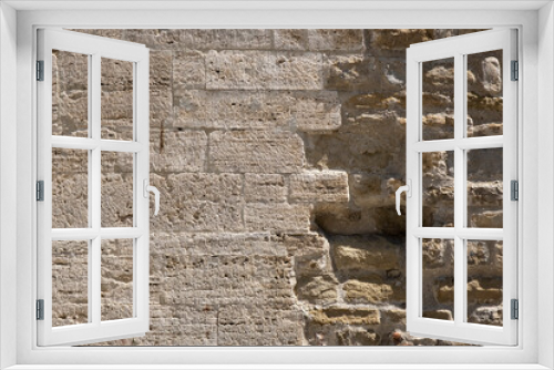 Fototapeta Naklejka Na Ścianę Okno 3D - Old weathered brick wall fragment