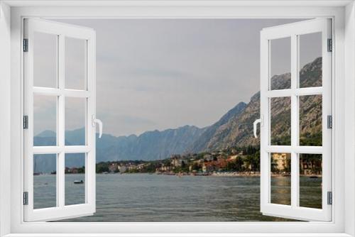 Fototapeta Naklejka Na Ścianę Okno 3D - A view of the Bay of Kotor and old town, on the Gulf of Kotor, Montenegro