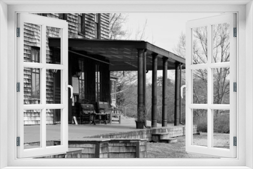 Fototapeta Naklejka Na Ścianę Okno 3D - House porch in the park
