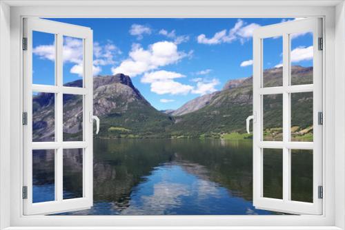 Fototapeta Naklejka Na Ścianę Okno 3D - Beautiful mountains Vang in Norway