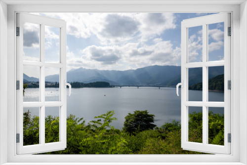 Fototapeta Naklejka Na Ścianę Okno 3D - 富士山 + 河口湖