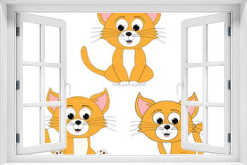 Fototapeta Naklejka Na Ścianę Okno 3D - illustration vector graphic of cute cat animal character cartoon isolated, perfect for cover, book, birthday card, gift card, wrap paper, sticker, t-shirt, memo, decoration