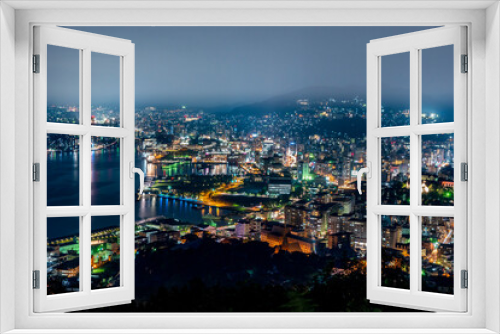 Fototapeta Naklejka Na Ścianę Okno 3D - 長崎県長崎市　鍋冠山から望む夜景