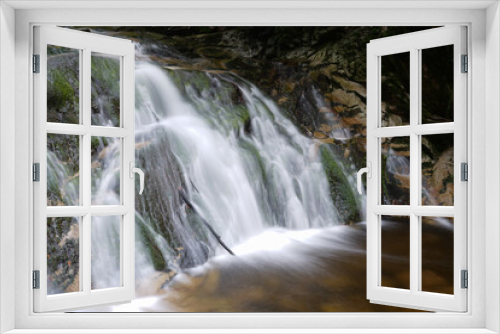 Fototapeta Naklejka Na Ścianę Okno 3D - Wasserfall Langzeitbelichtung