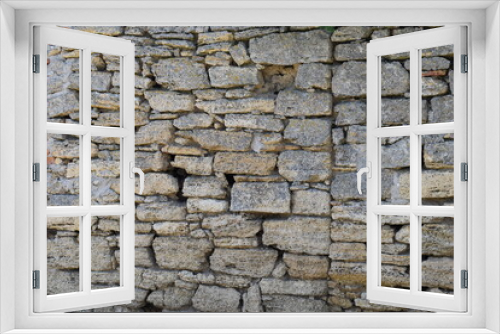 Fototapeta Naklejka Na Ścianę Okno 3D - old stone wall