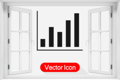 Bar Chart Icon, Histogram Column Chart Icon, Financial Sign Vector Illustration Eps10