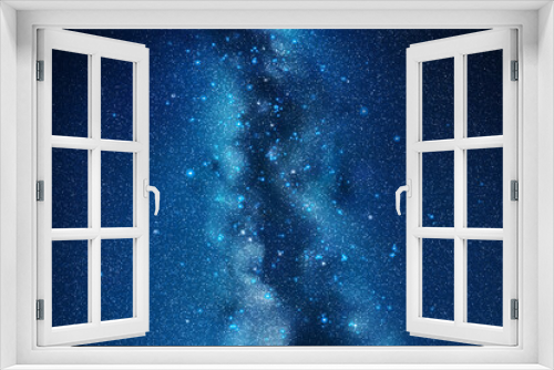 Fototapeta Naklejka Na Ścianę Okno 3D - Night starry sky. Milky Way, stars and nebula. Space blue background