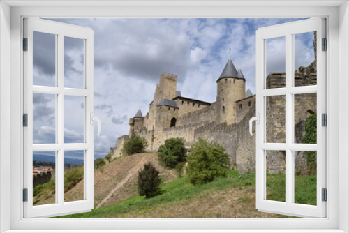 Fototapeta Naklejka Na Ścianę Okno 3D - Castillo y muralla de Carcassone en Francia