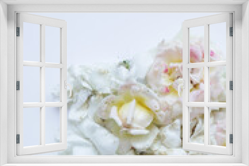 Fototapeta Naklejka Na Ścianę Okno 3D - Fresh Flower photo flat lay, fresh roses background, fashion image