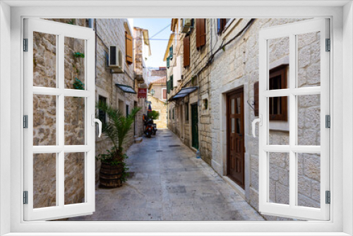 Fototapeta Naklejka Na Ścianę Okno 3D - Street in Trogir, Croatia. A Medieval town. 