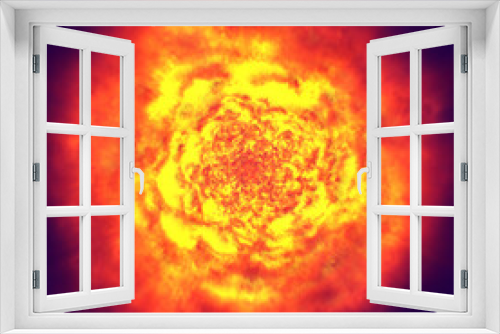 Fototapeta Naklejka Na Ścianę Okno 3D - fire ball explosion in space