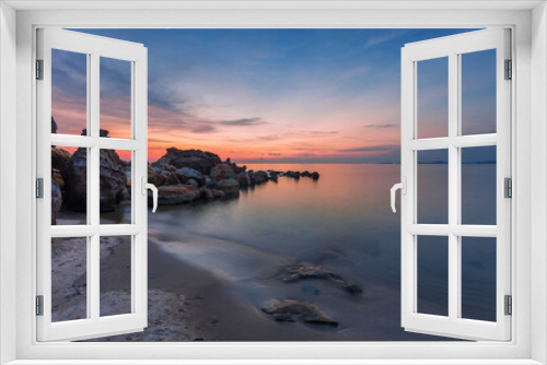 Fototapeta Naklejka Na Ścianę Okno 3D -  beach at sunset landscape