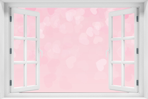 Fototapeta Naklejka Na Ścianę Okno 3D - blur heart shape lights bokeh pink soft background.
