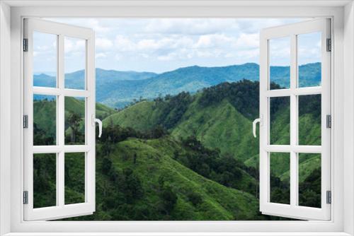 Fototapeta Naklejka Na Ścianę Okno 3D - Landscape image of a beautiful mountains ranges view