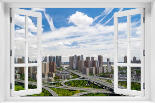 Fototapeta Naklejka Na Ścianę Okno 3D - Summer city skyline scenery of Wuhan, Hubei, China