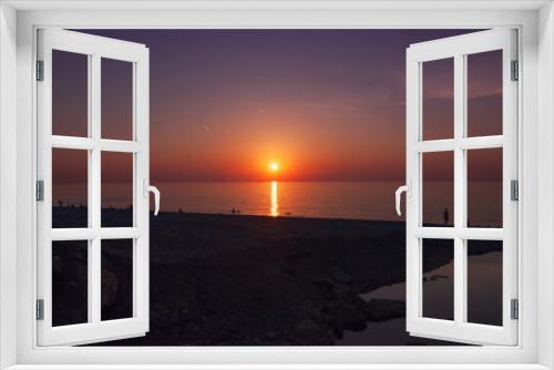 Fototapeta Naklejka Na Ścianę Okno 3D - Sunset in the sea. Batumi. Georgia