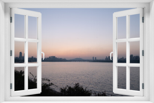 Fototapeta Naklejka Na Ścianę Okno 3D - seoul sunset skylines