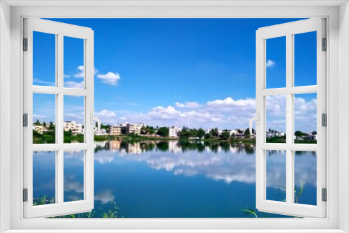 Fototapeta Naklejka Na Ścianę Okno 3D - summer landscape with lake