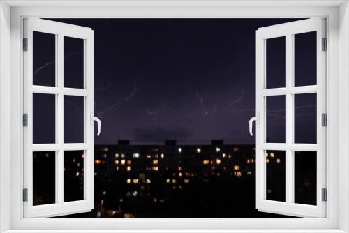 Fototapeta Naklejka Na Ścianę Okno 3D - lightning in the city