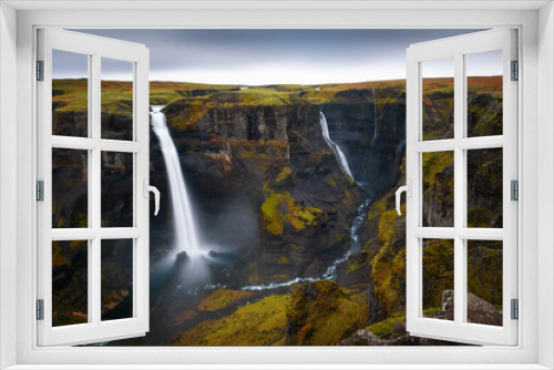 Fototapeta Naklejka Na Ścianę Okno 3D - Haifoss and Granni waterfalls in Iceland